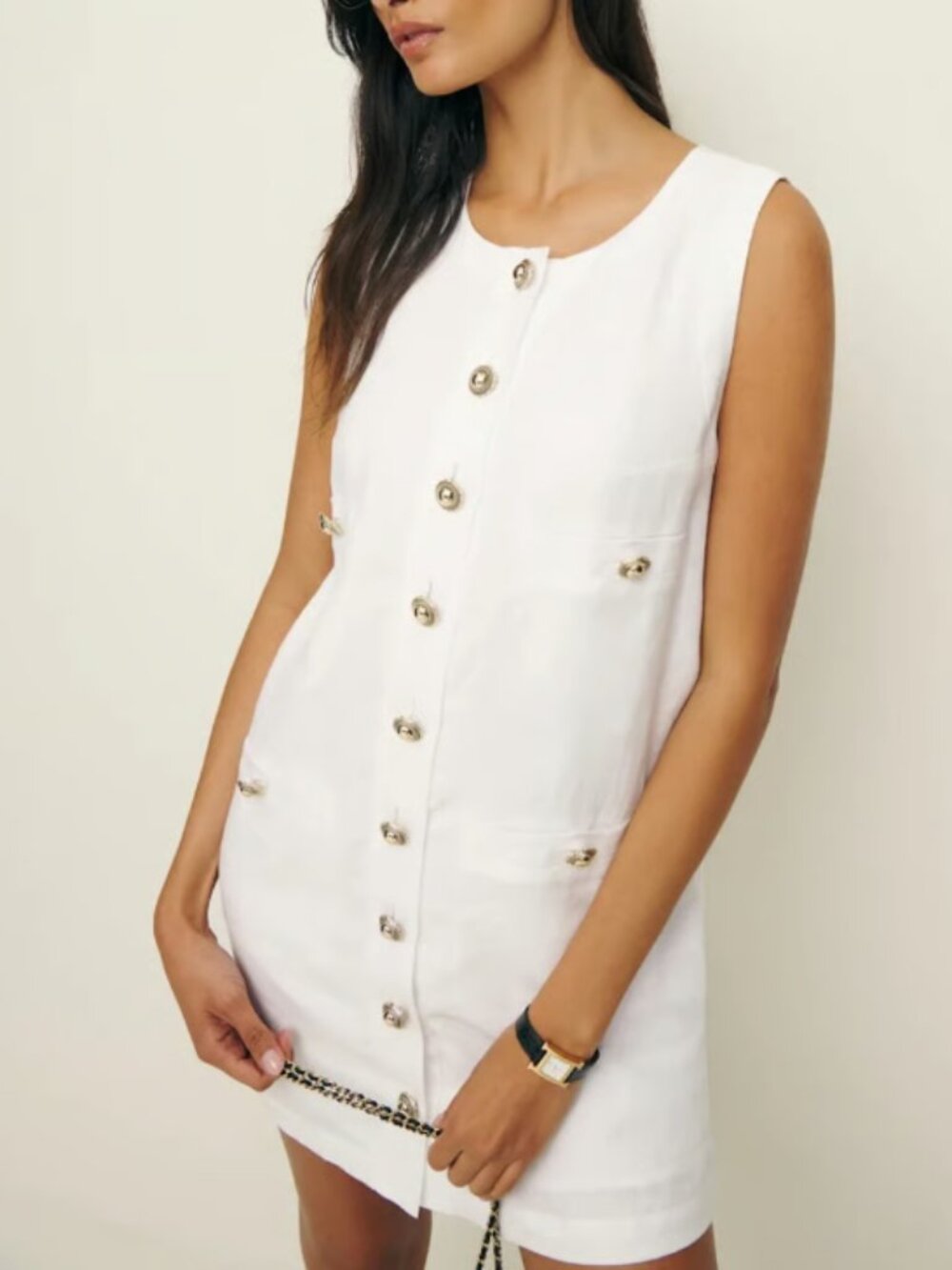 Reformation White Linen Tropez Dress 4